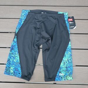 TYR Durafast Lite Nebulous Drawstring Blue/green Swim Jammer Size 32 New